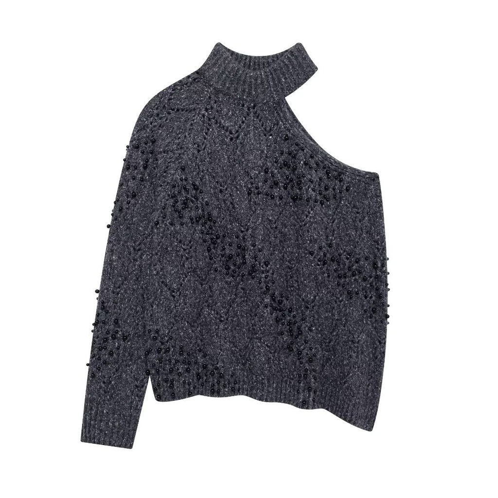 Celeste Embellished Asymmetric Sweater