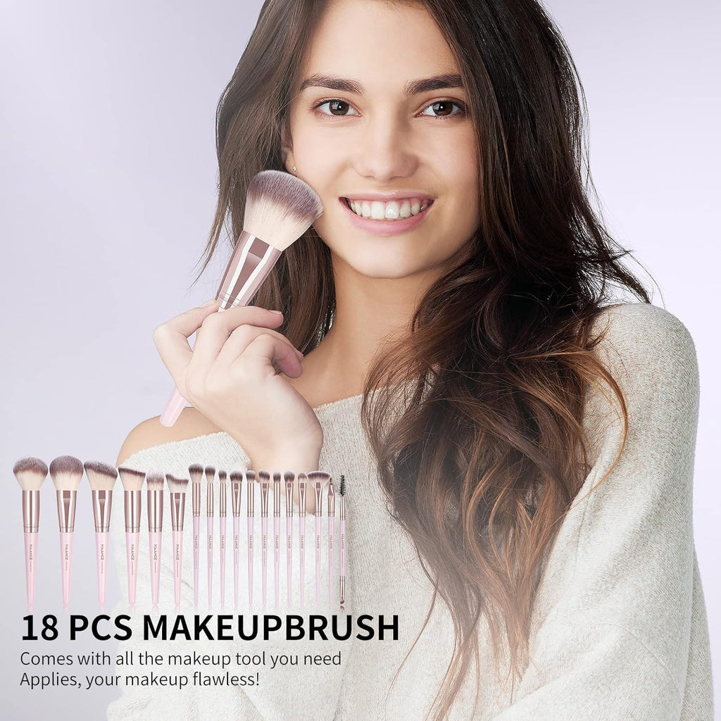 Blushenne 18-Piece Professional Makeup Brush Set with Travel Case