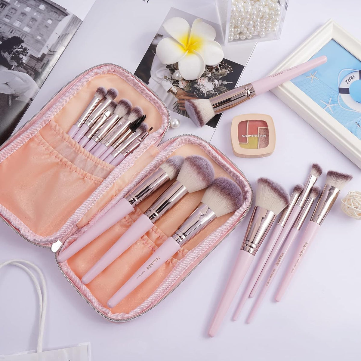 Blushenne 18-Piece Professional Makeup Brush Set with Travel Case