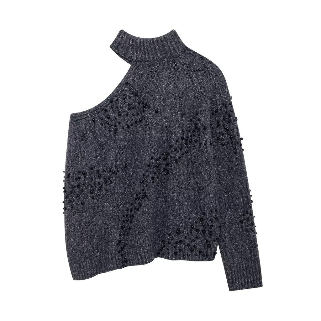 Celeste Embellished Asymmetric Sweater