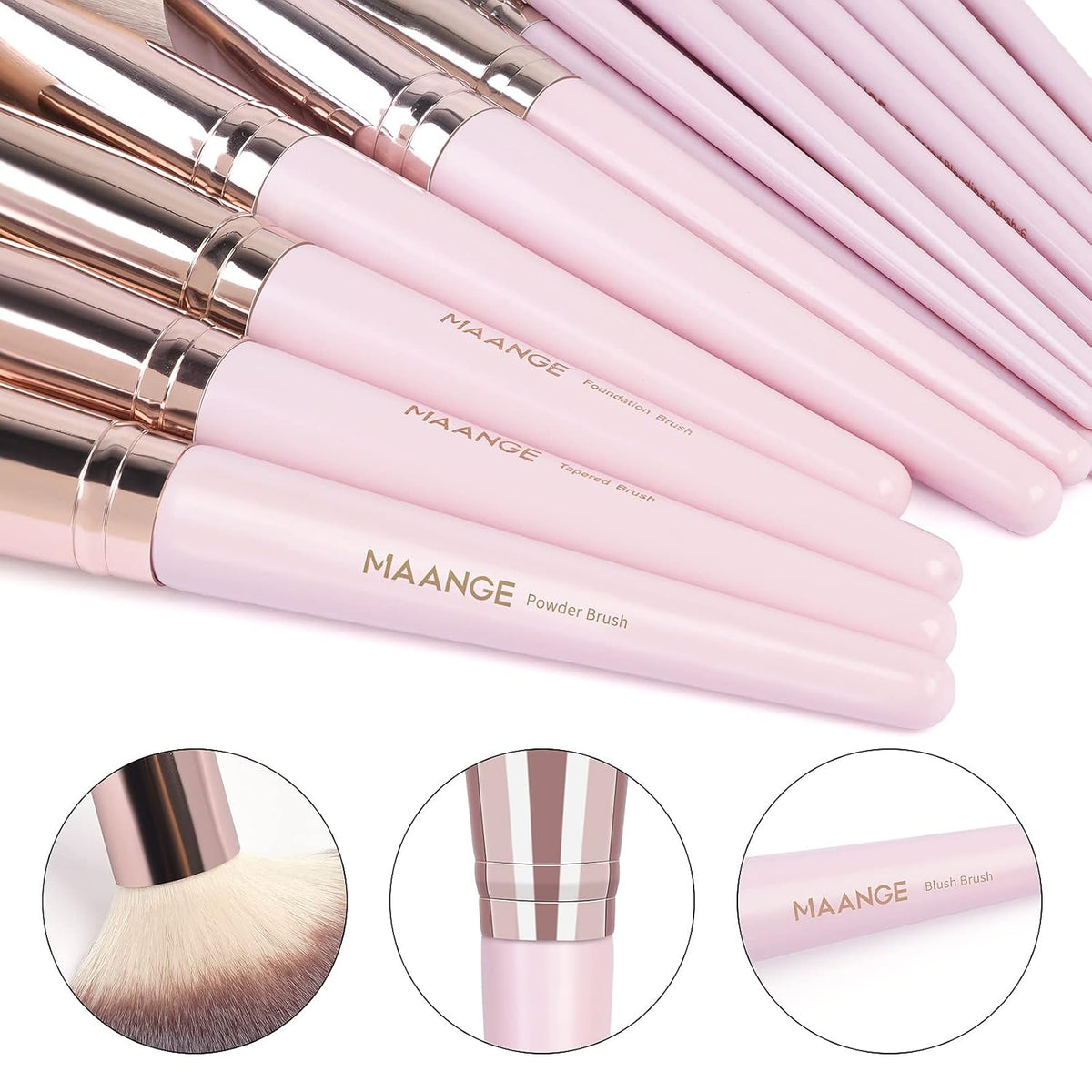 Blushenne 18-Piece Professional Makeup Brush Set with Travel Case