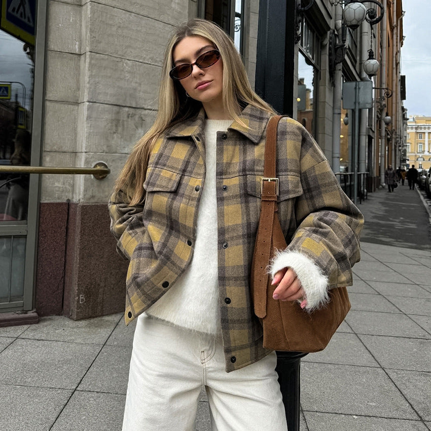 Camden Checkered Wool-Blend Coat