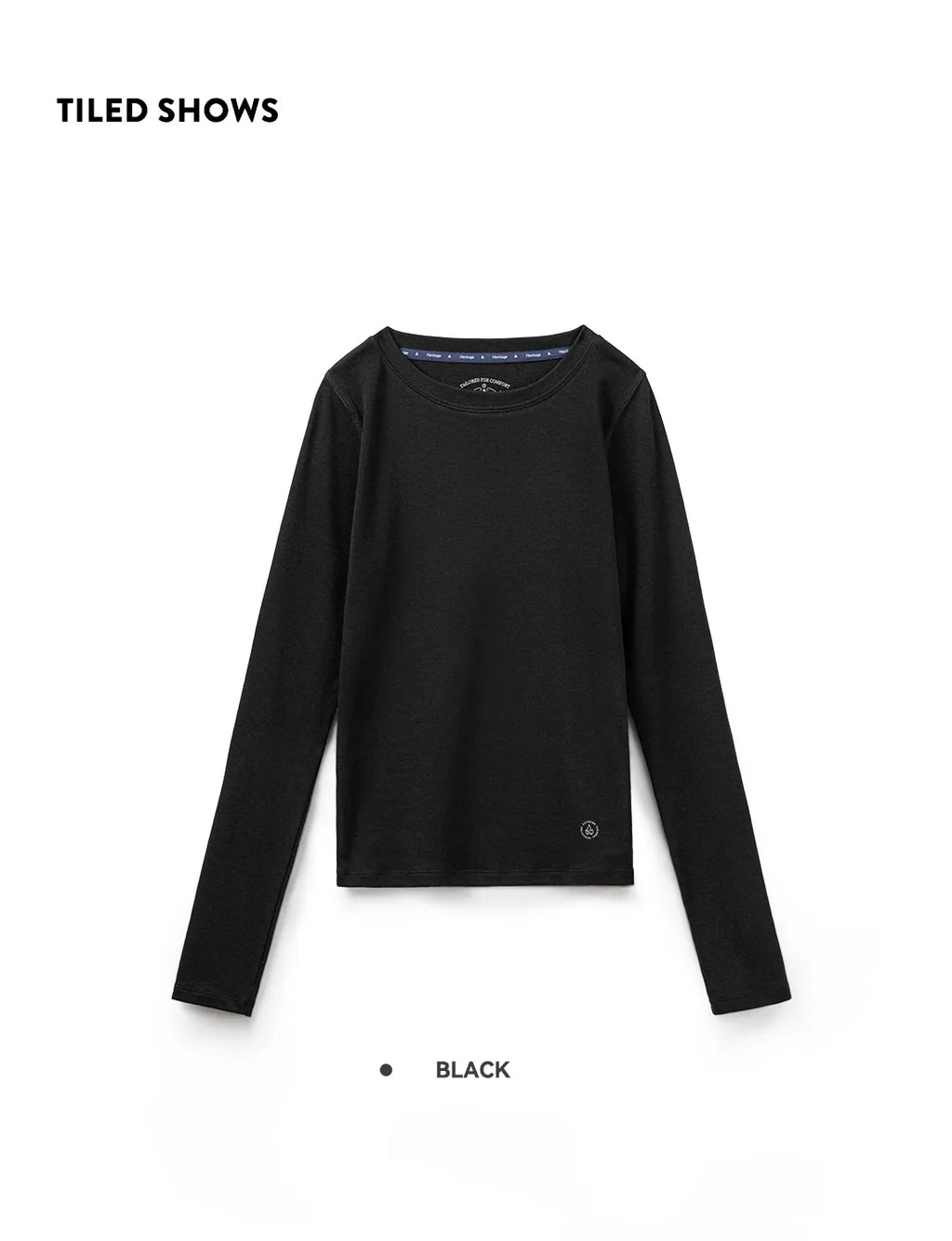 Ribbed Crew-Neck Thermal Long-Sleeve Top