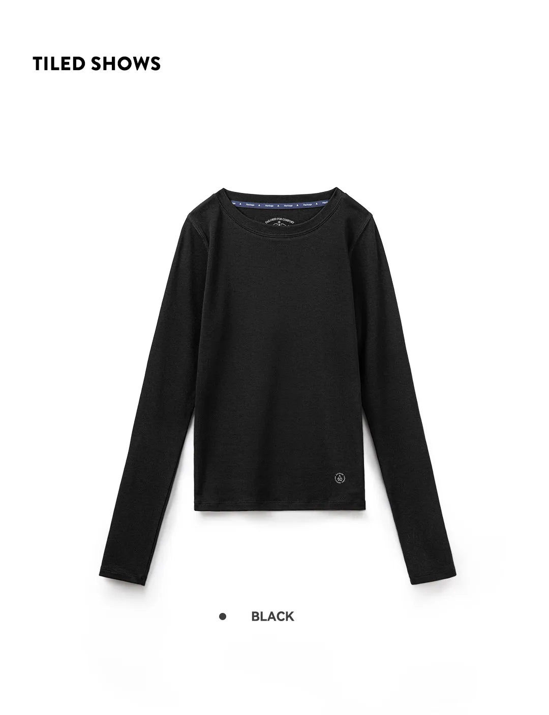 Ribbed Crew-Neck Thermal Long-Sleeve Top