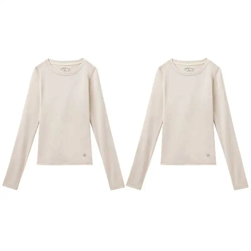 Ribbed Crew-Neck Thermal Long-Sleeve Top