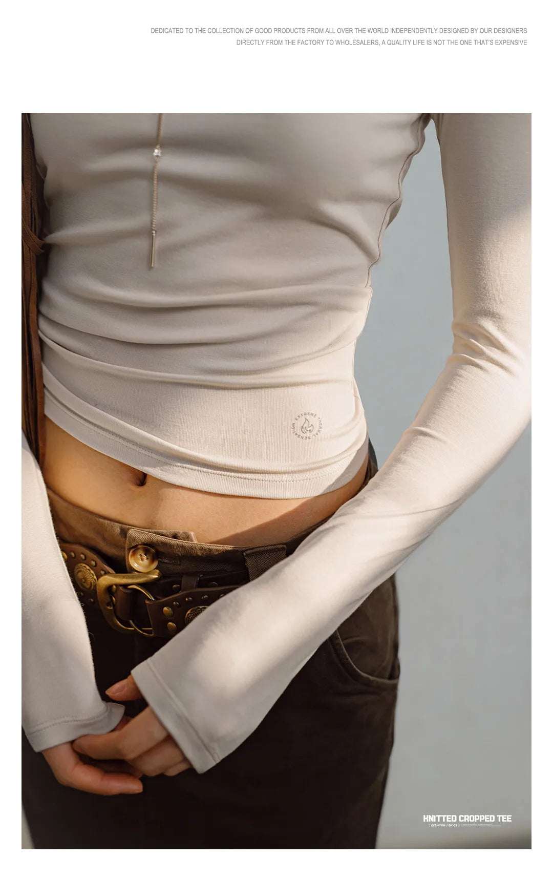 Ribbed Crew-Neck Thermal Long-Sleeve Top