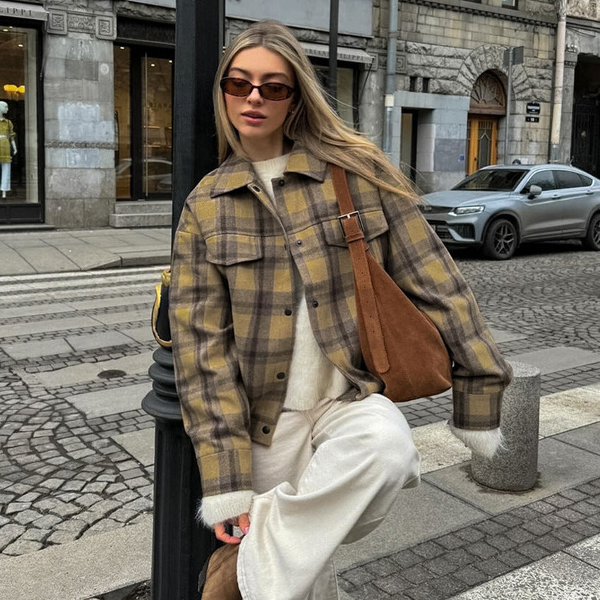 Camden Checkered Wool-Blend Coat