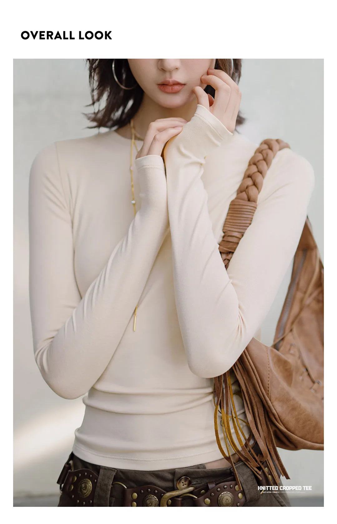 Ribbed Crew-Neck Thermal Long-Sleeve Top