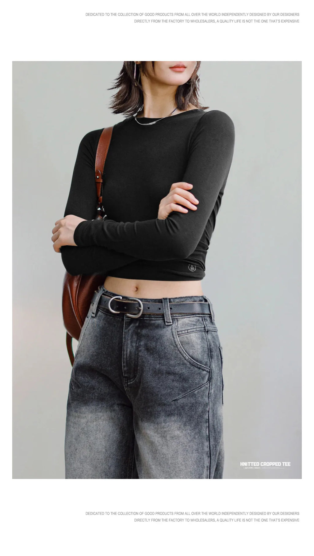 Ribbed Crew-Neck Thermal Long-Sleeve Top