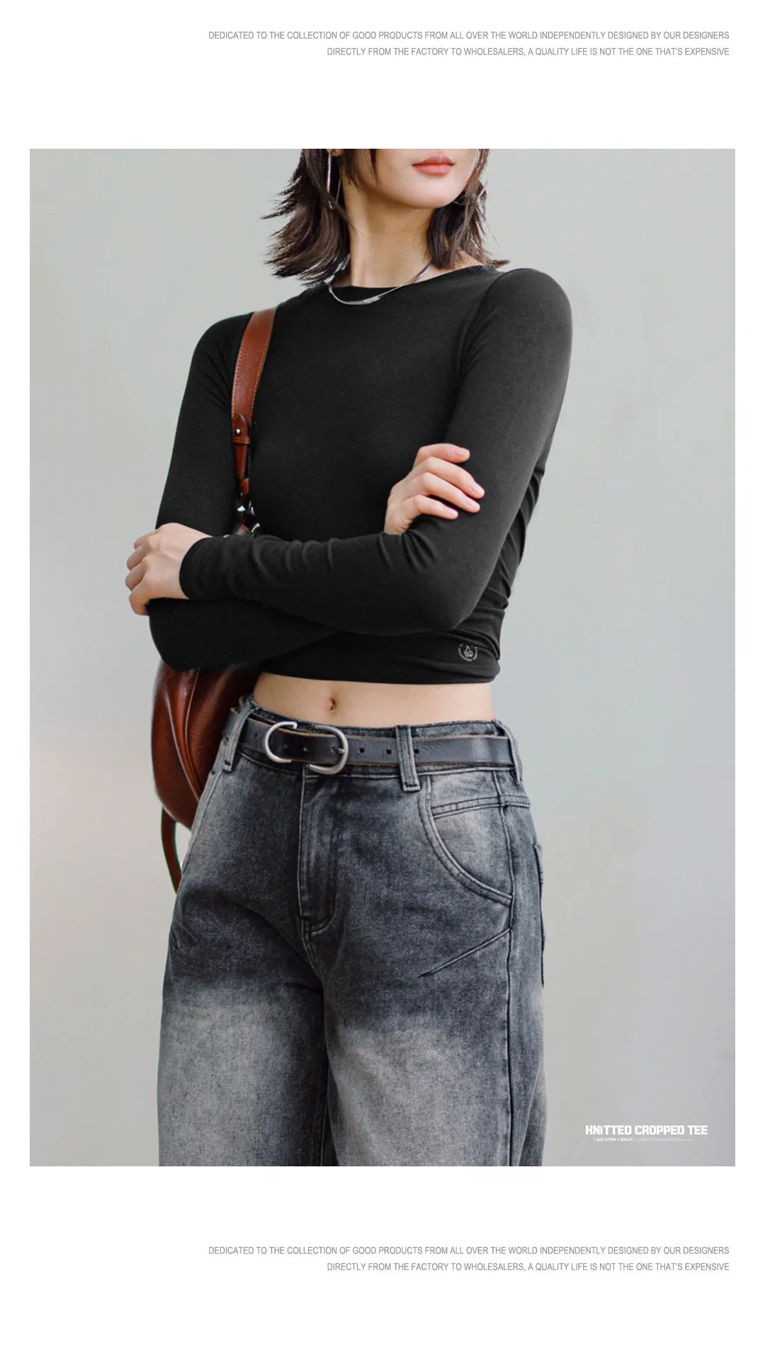 Ribbed Crew-Neck Thermal Long-Sleeve Top