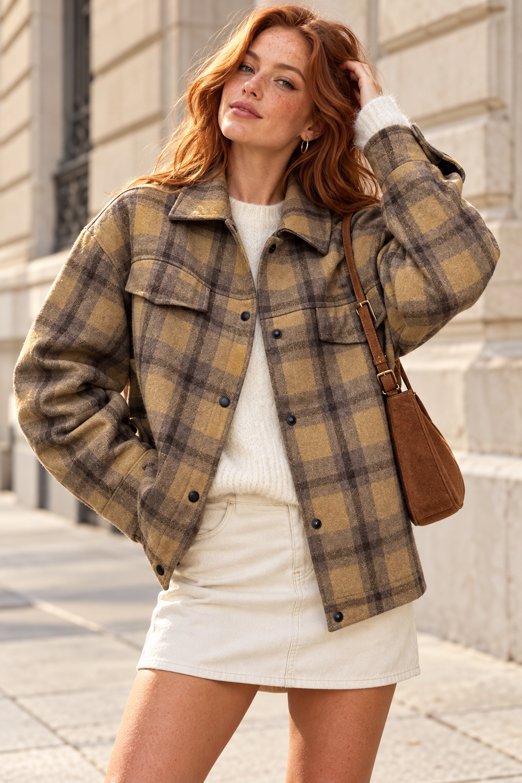 Camden Checkered Wool-Blend Coat
