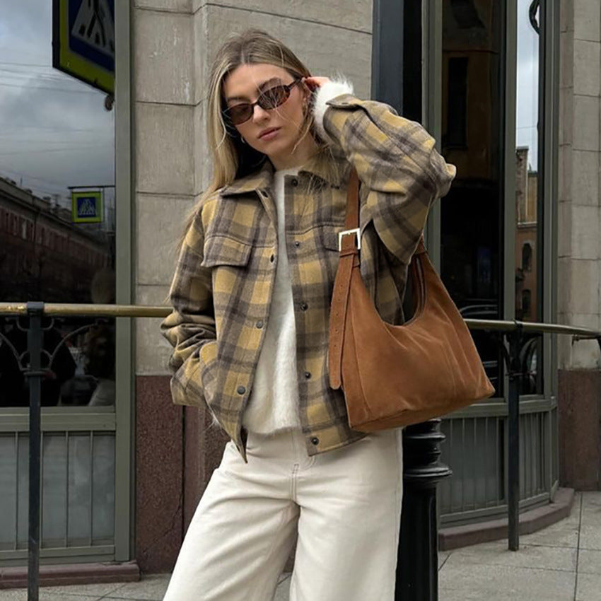 Camden Checkered Wool-Blend Coat