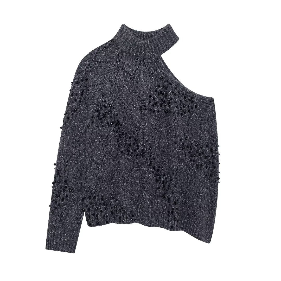 Celeste Embellished Asymmetric Sweater