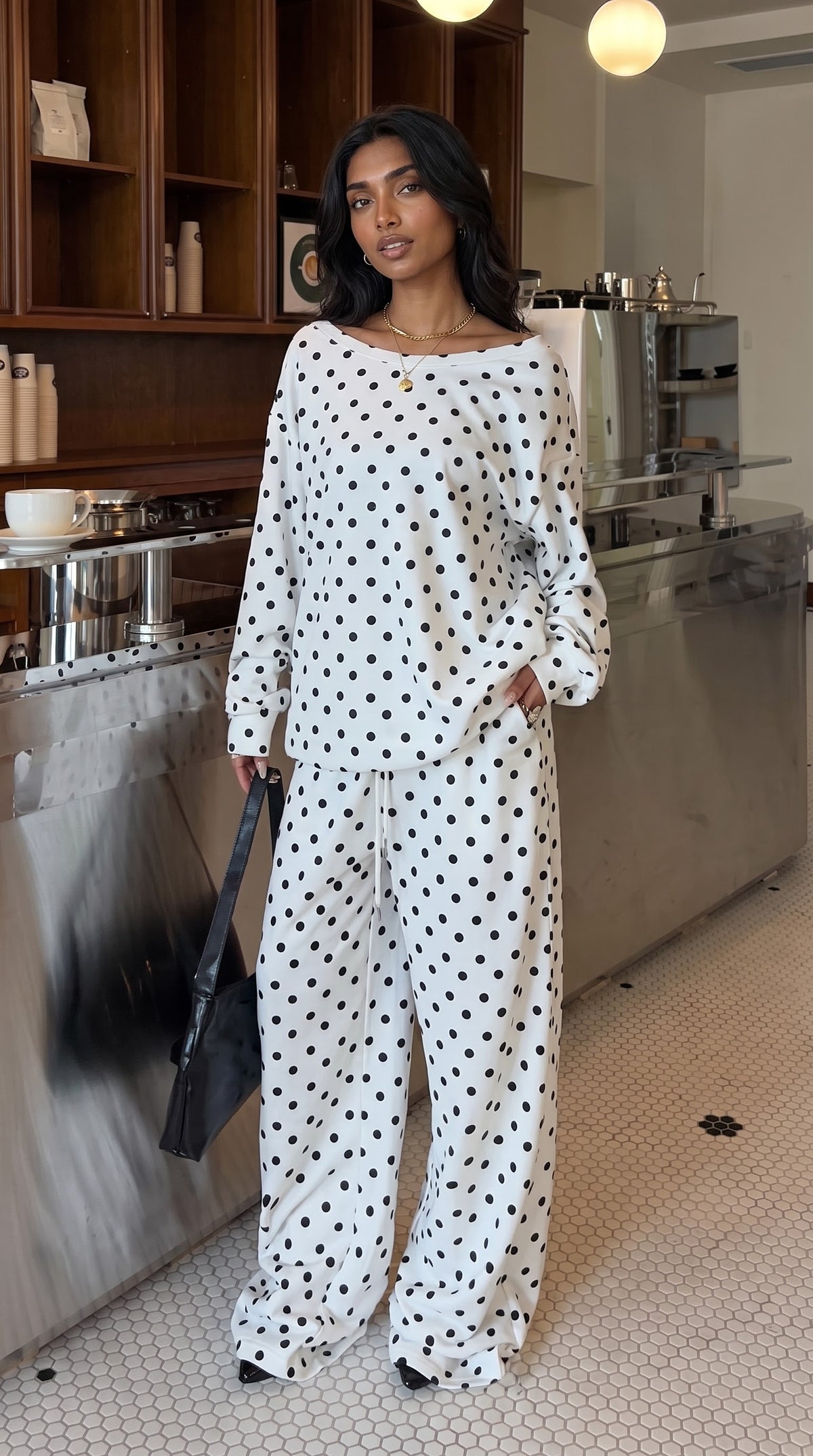 Odette Polka Dot Two-Piece Lounge Set