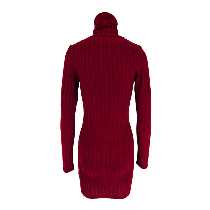 Long-Sleeve Round-Neck Bodycon Mini Dress