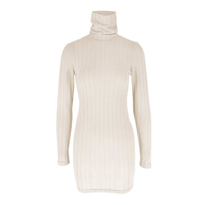 Long-Sleeve Round-Neck Bodycon Mini Dress
