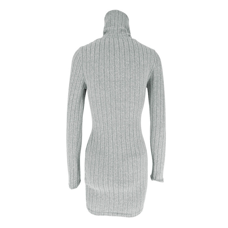 Long-Sleeve Round-Neck Bodycon Mini Dress
