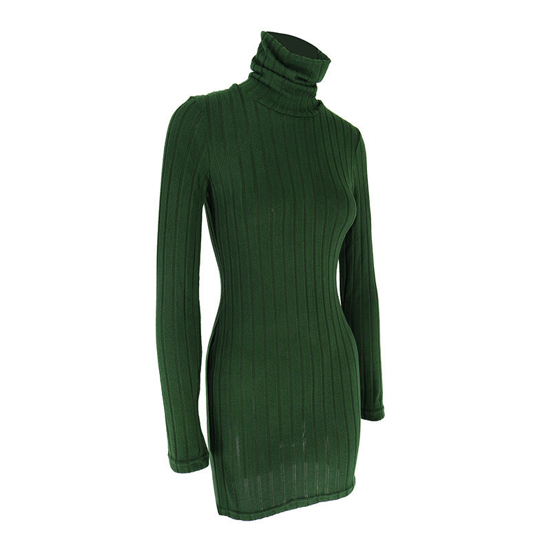 Long-Sleeve Round-Neck Bodycon Mini Dress