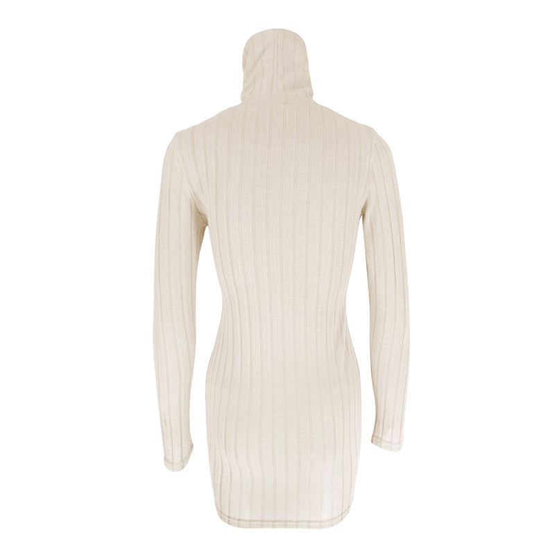 Long-Sleeve Round-Neck Bodycon Mini Dress