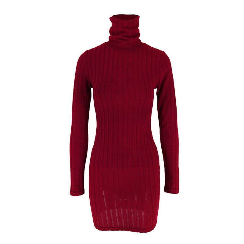 Long-Sleeve Round-Neck Bodycon Mini Dress