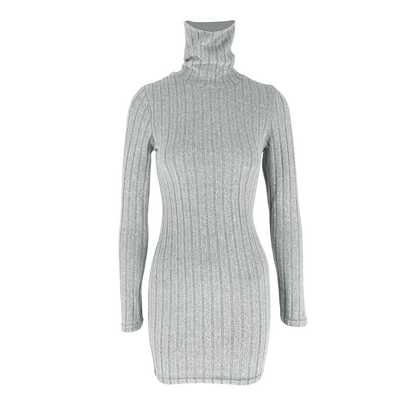 Long-Sleeve Round-Neck Bodycon Mini Dress