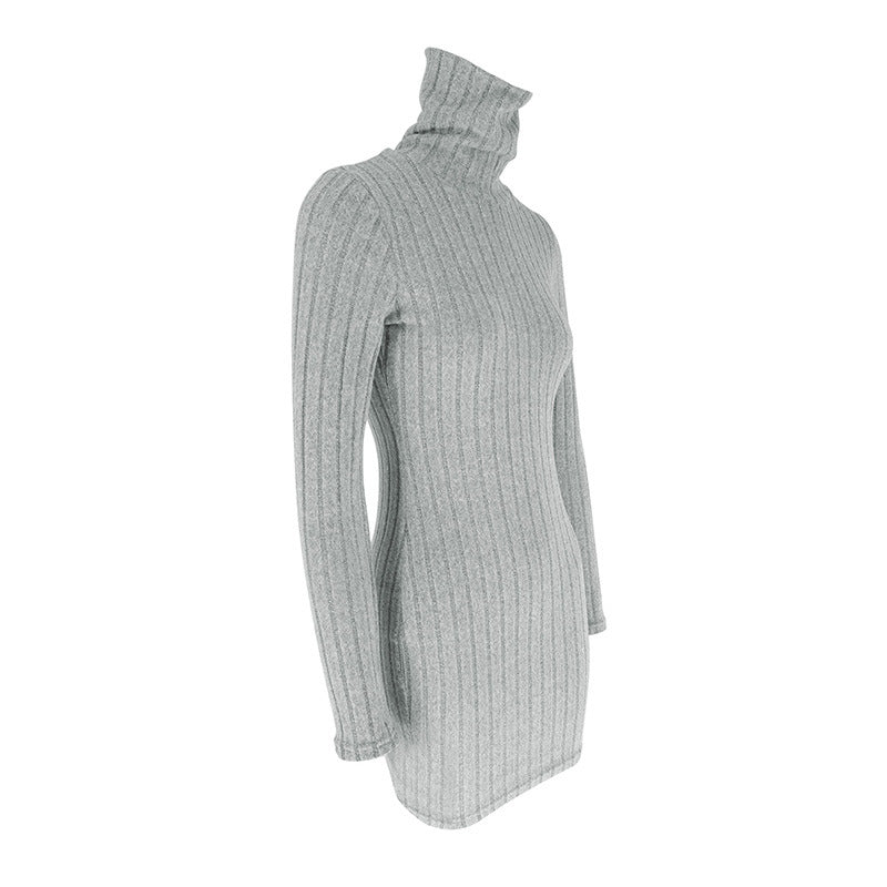 Long-Sleeve Round-Neck Bodycon Mini Dress
