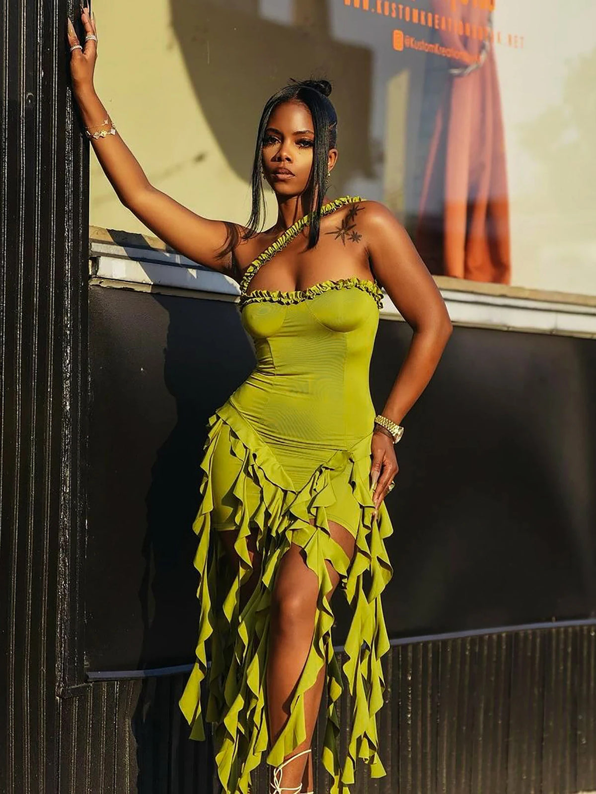 Sleeveless Halter Ruffle Mini Dress
