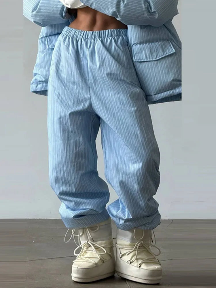 Striped Cotton Coat & Trousers Set