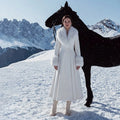 Fur-Collar Wool-Blend Maxi Coat