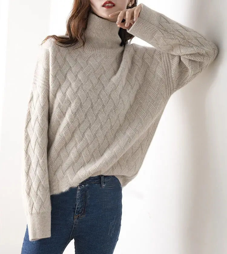 Oversized Wool-Blend Turtleneck Sweater