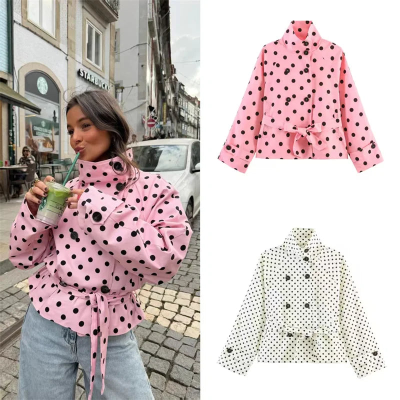 Pippa Polka-Dot Belted Jacket