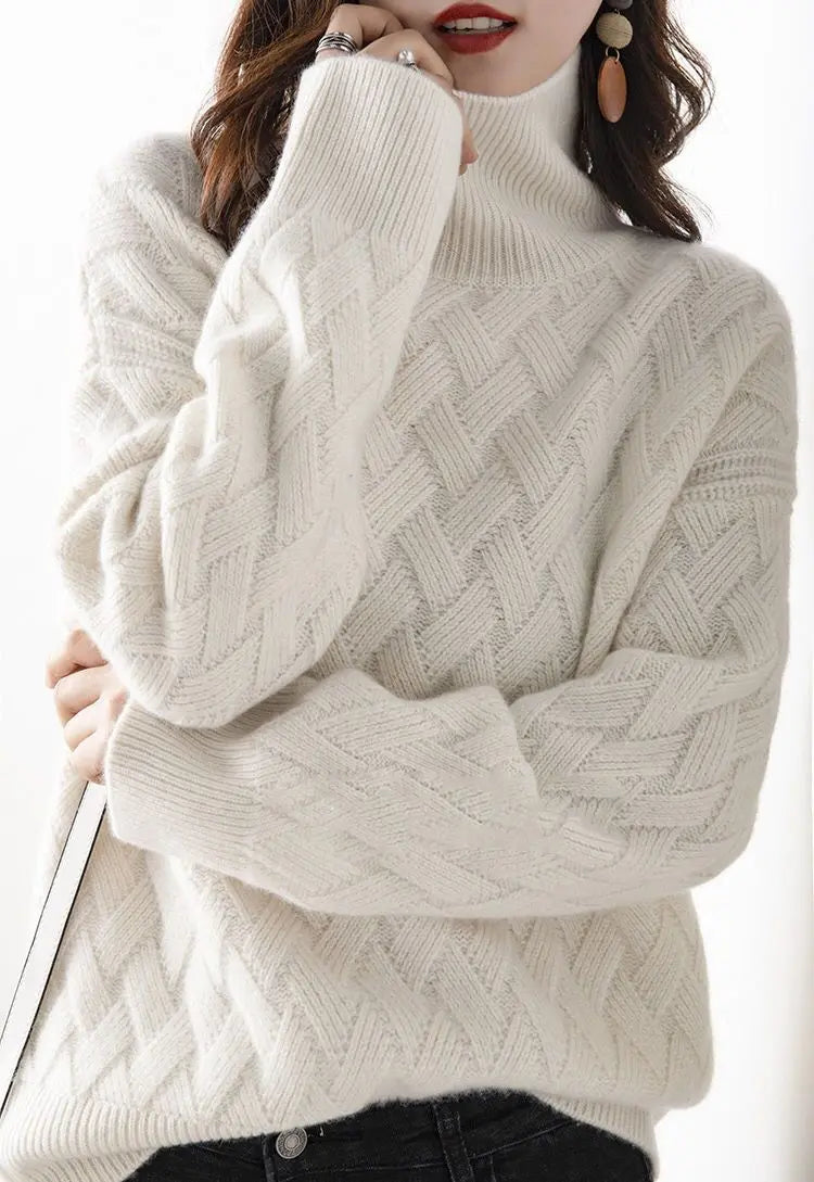Oversized Wool-Blend Turtleneck Sweater