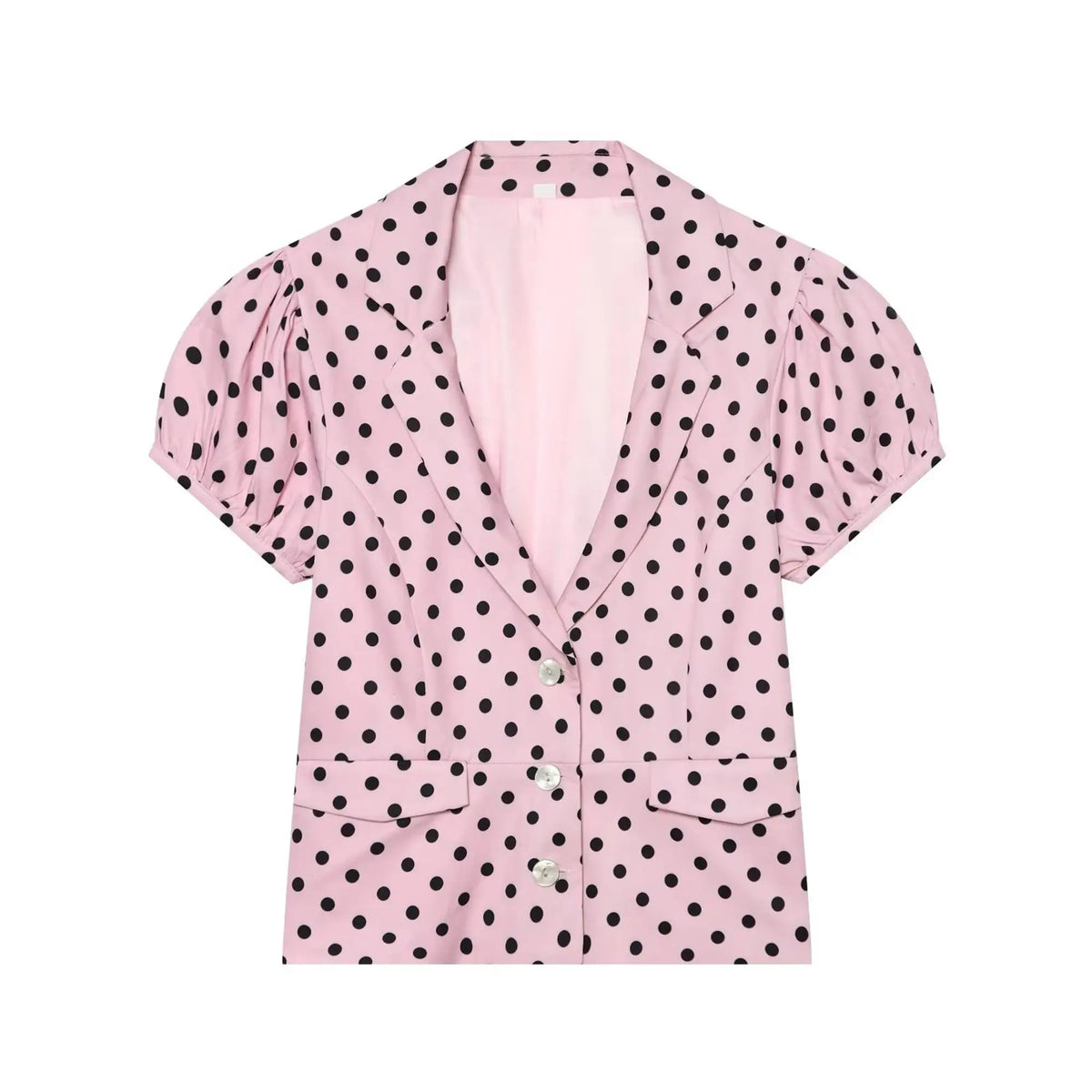 Rosie Polka-Dot Short-Sleeve Blazer