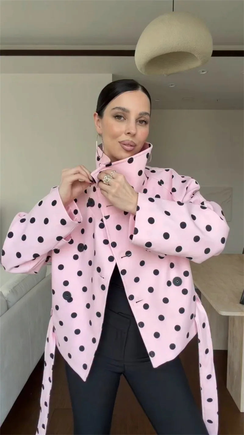 Pippa Polka-Dot Belted Jacket