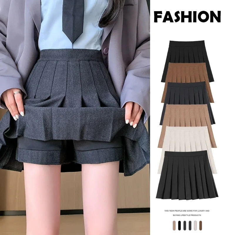Wool-Blend Pleated Midi Skirt