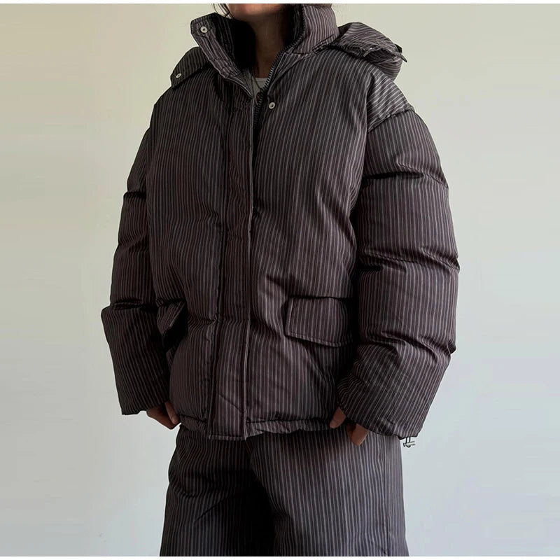 Striped Cotton Coat & Trousers Set