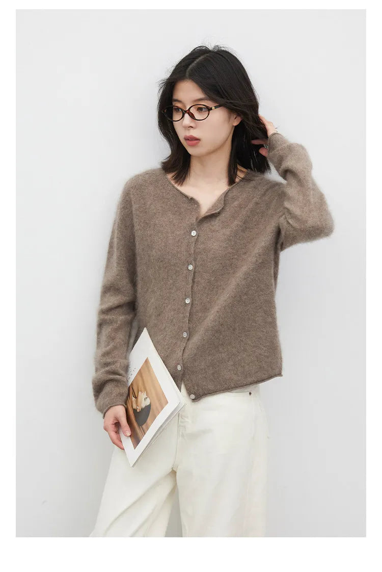 Relaxed Button-Front Knit Cardigan