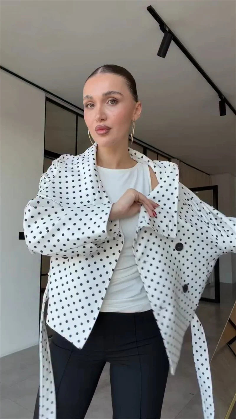 Pippa Polka-Dot Belted Jacket