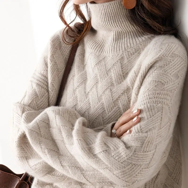 Oversized Wool-Blend Turtleneck Sweater