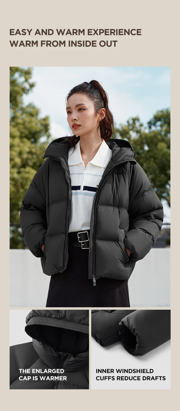 Hooded Duck Down Puffer Coat