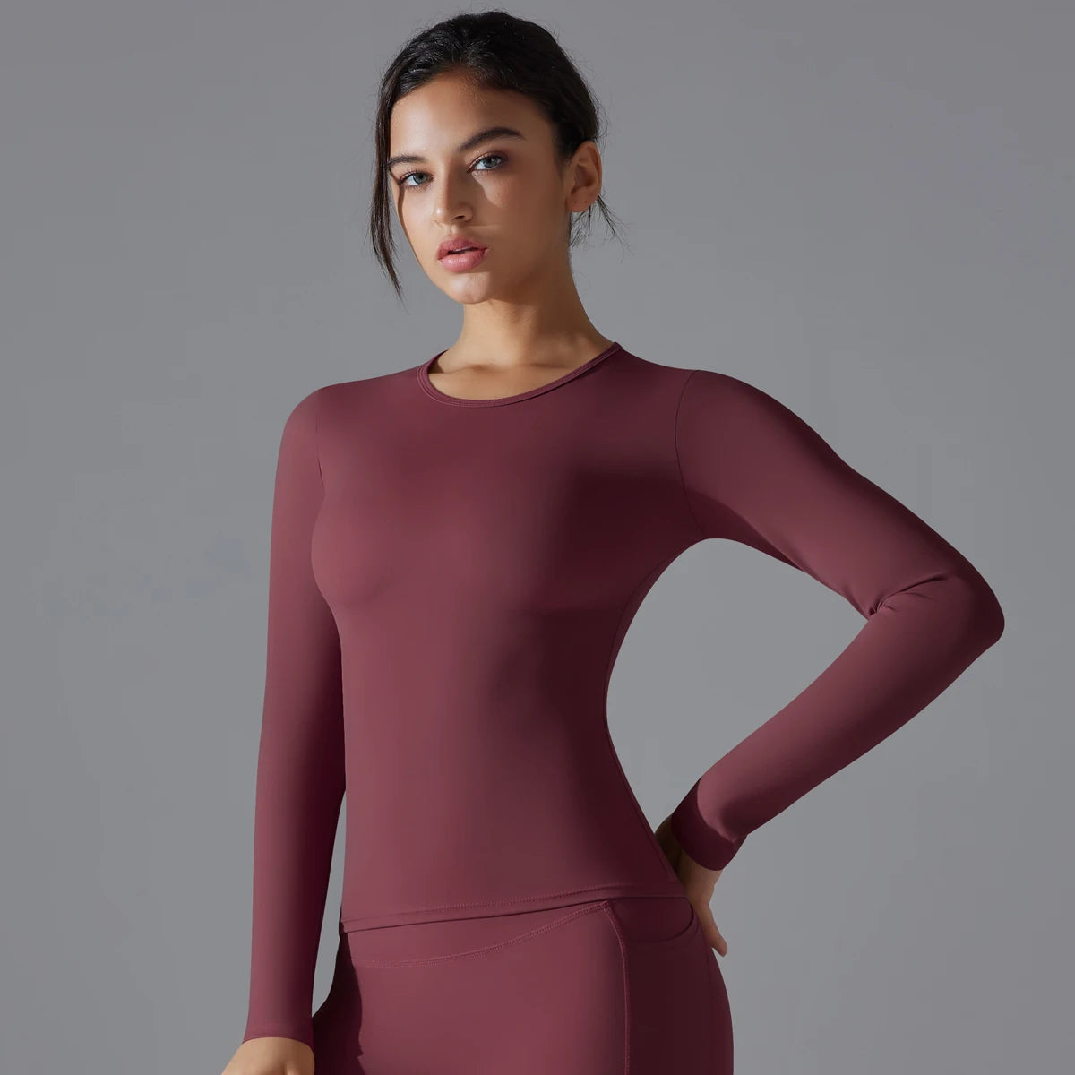 Long-Sleeve High-Elasticity Workout Sports Top