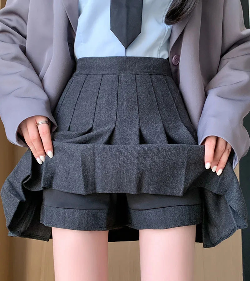 Wool-Blend Pleated Midi Skirt