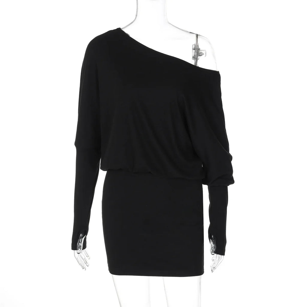 Mila Off-Shoulder Long-Sleeve Mini Dress