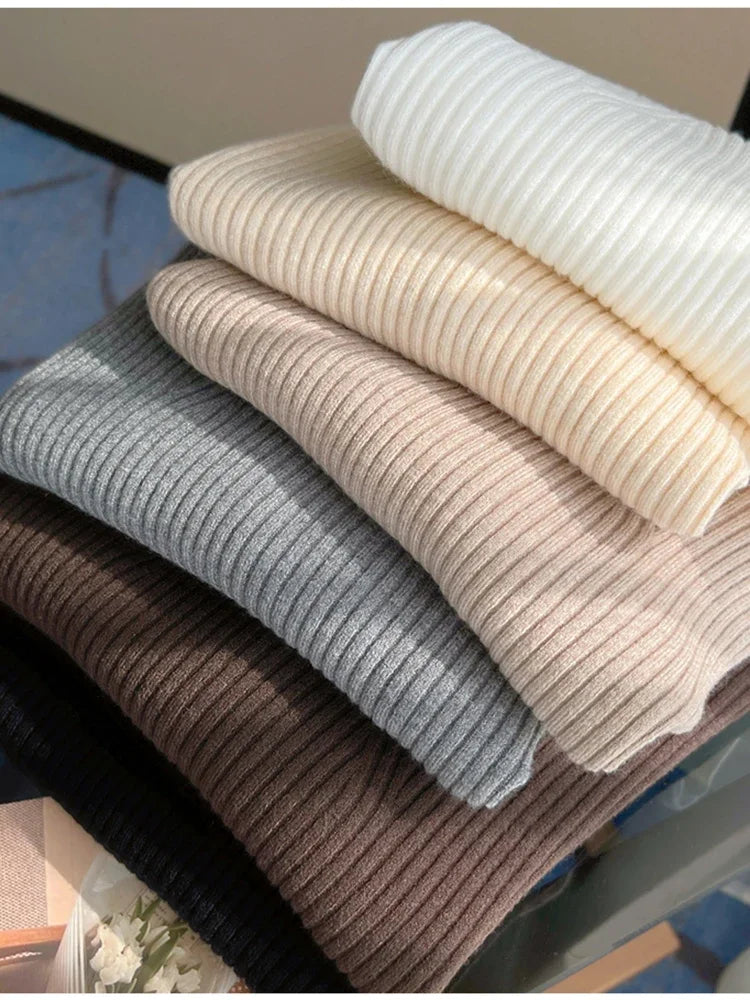 Slim V-Neck Ribbed Knit Sweater