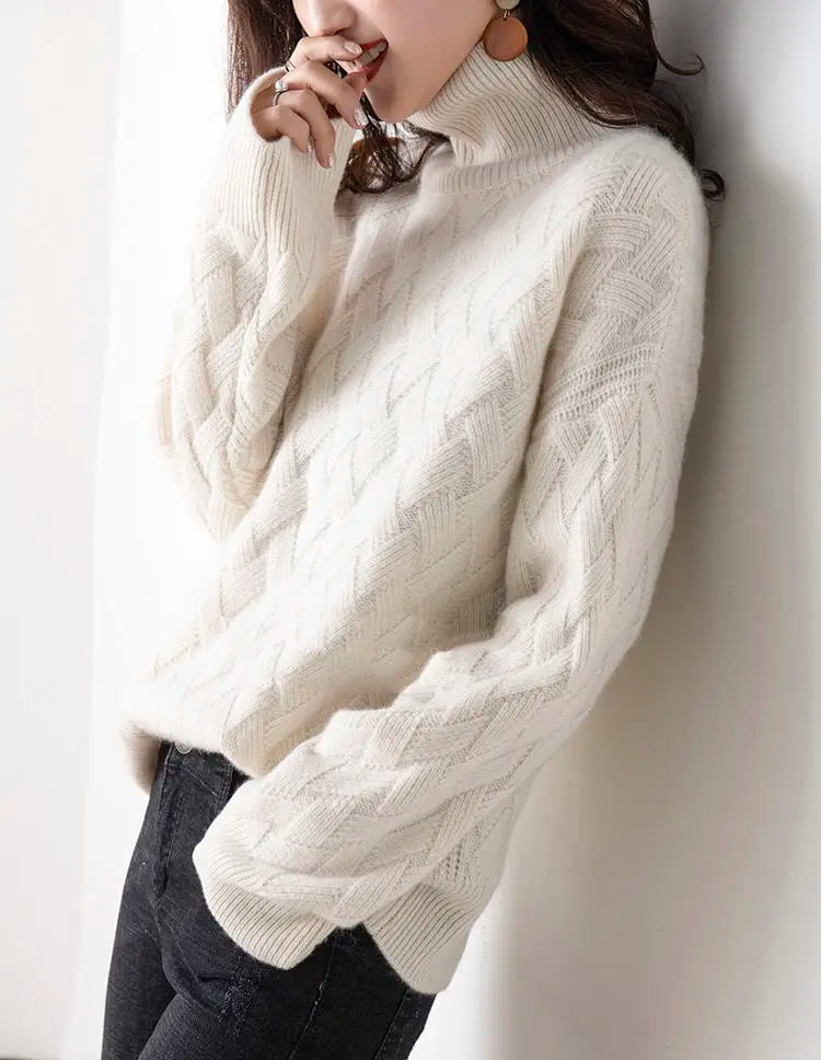 Oversized Wool-Blend Turtleneck Sweater
