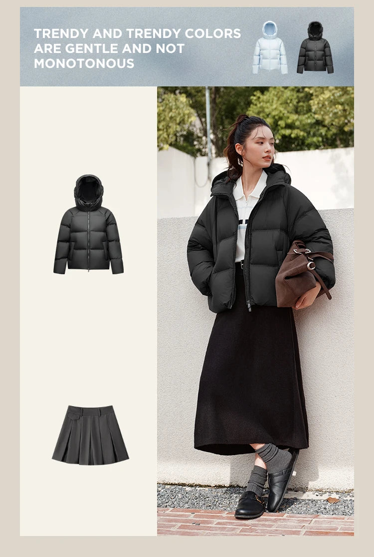 Hooded Duck Down Puffer Coat