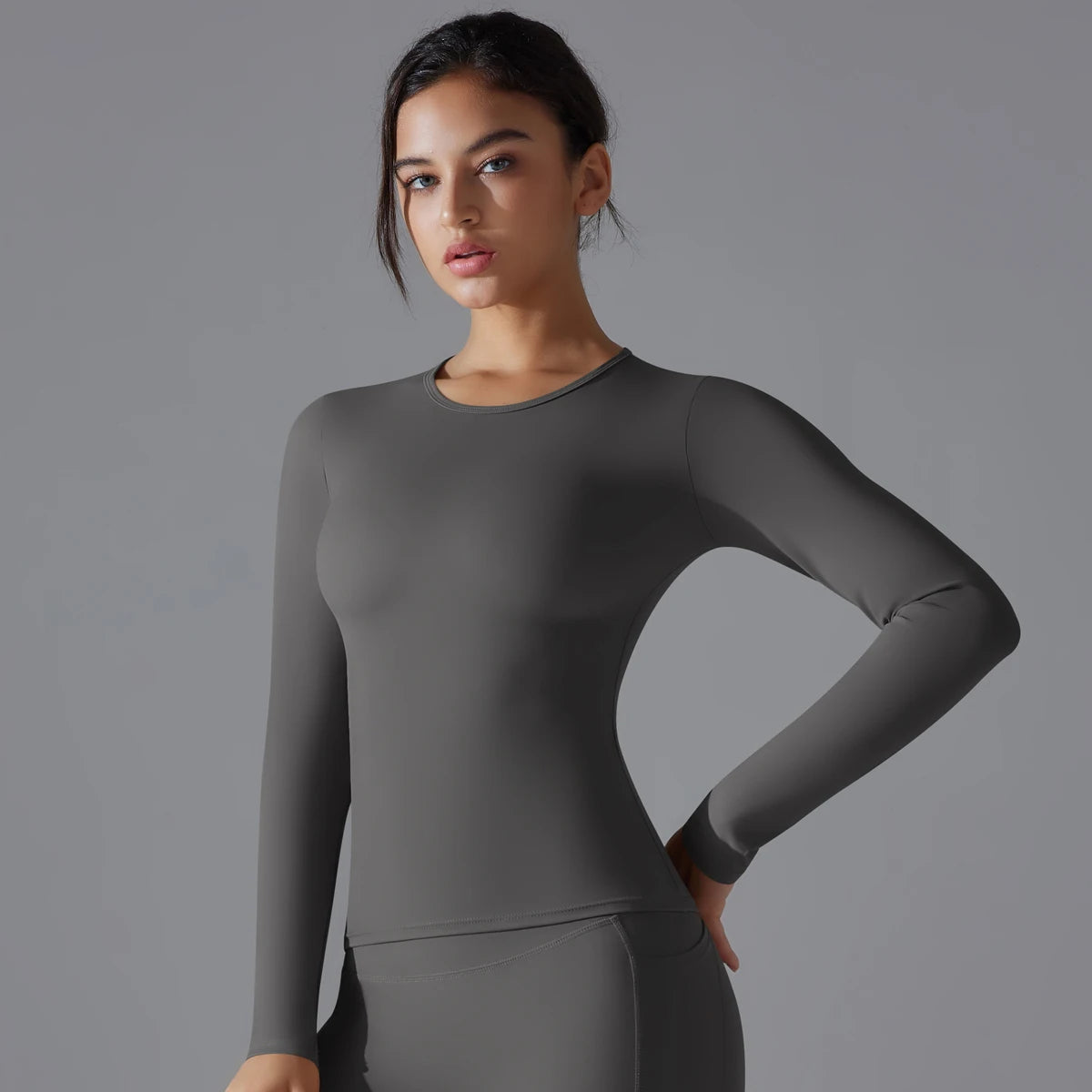Long-Sleeve High-Elasticity Workout Sports Top