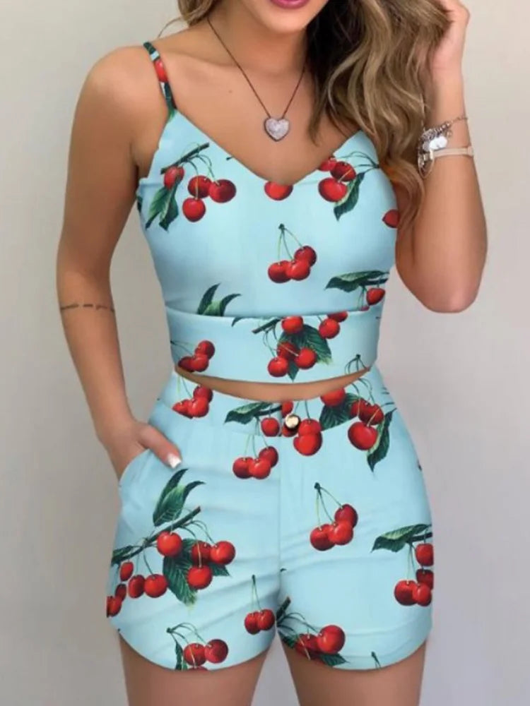 Marisol Tropical Floral Vest & Shorts Set