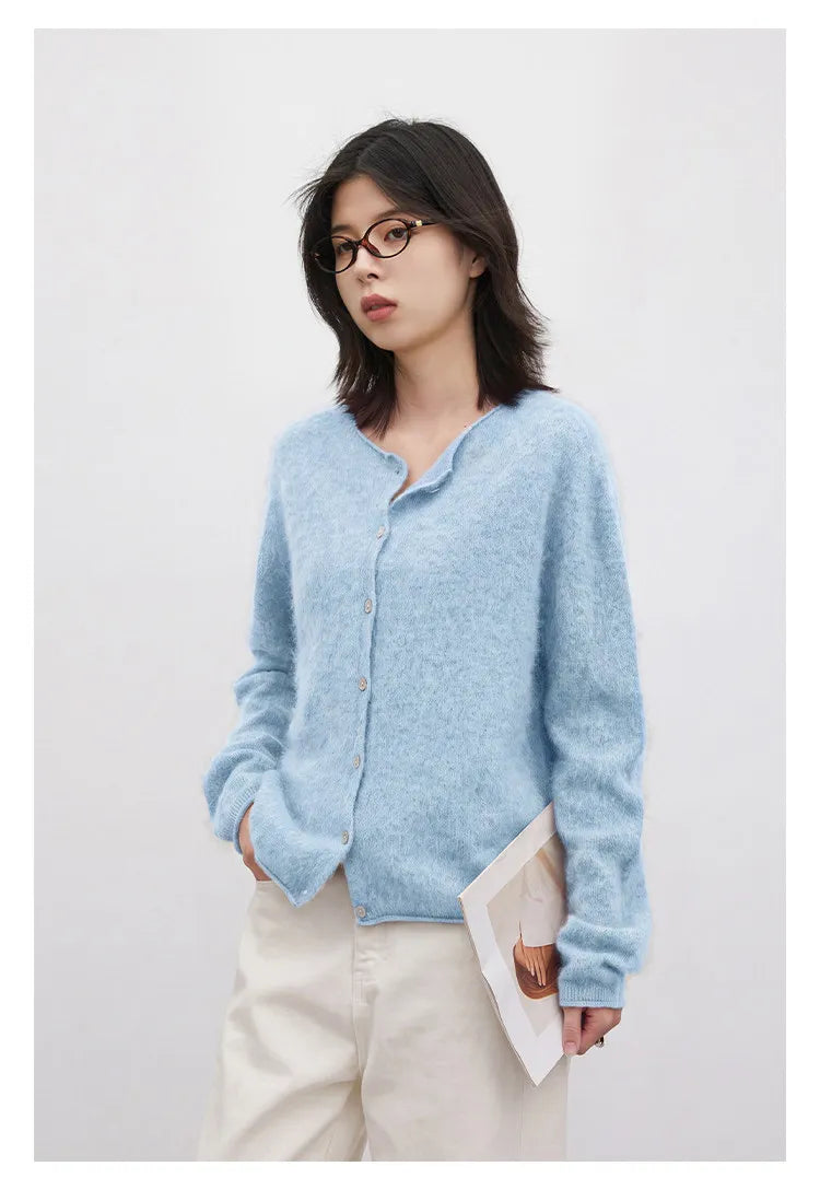 Relaxed Button-Front Knit Cardigan