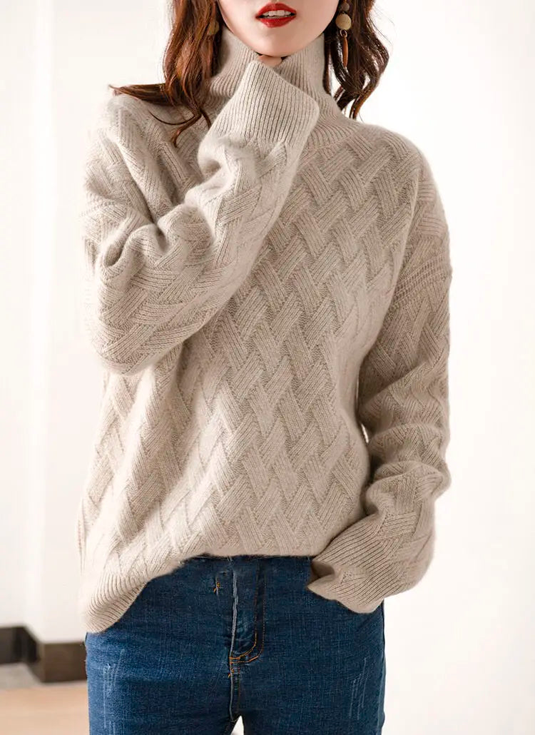 Oversized Wool-Blend Turtleneck Sweater
